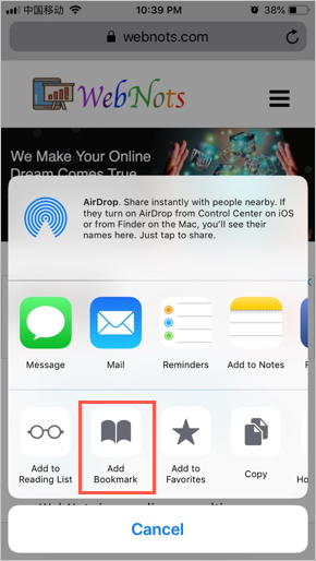 在 Safari iOS 中将收藏夹保存到书签