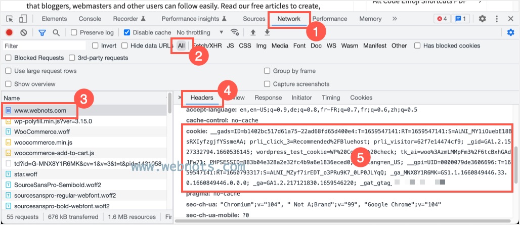 查找网页文档级别使用的 Cookie