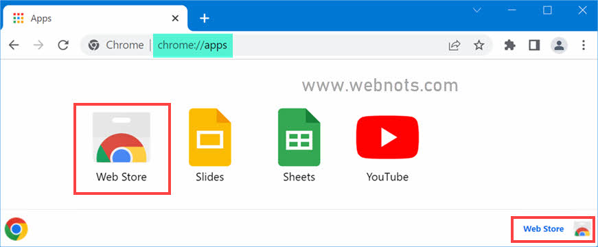 从应用部分打开 Chrome 网上应用店