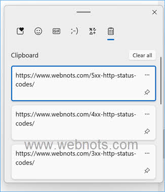 从 Windows 剪贴板历史记录中插入复制的 URL