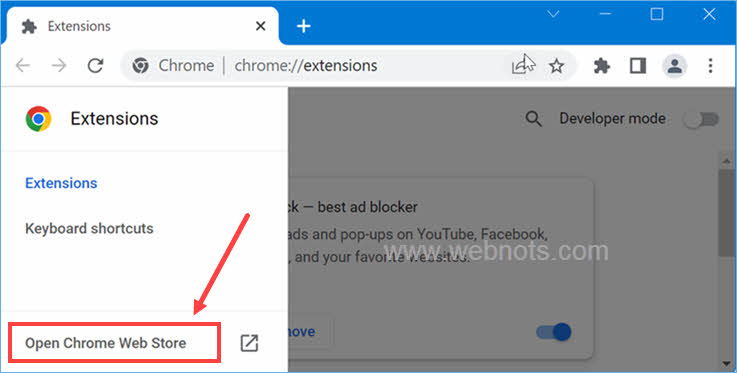 打开 Chrome 网上应用店