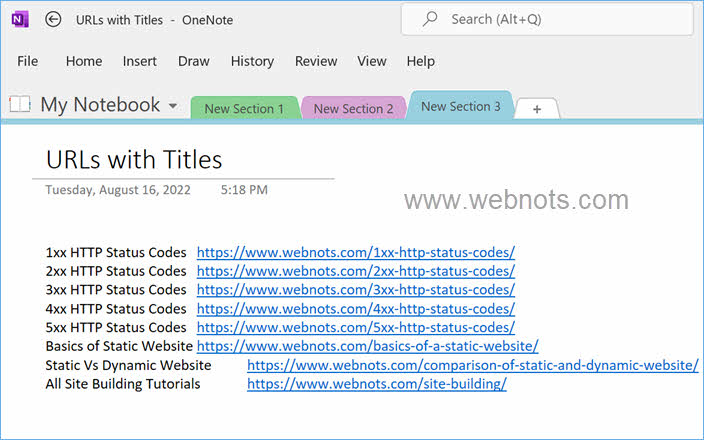 从 Chrome 复制的 URL 与 OneNote 中的标题