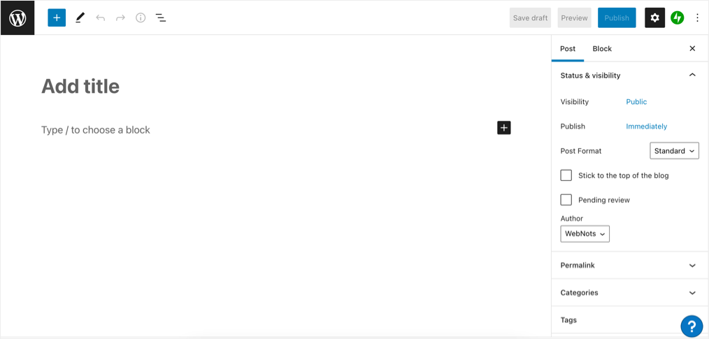 WordPress.com 古腾堡编辑器