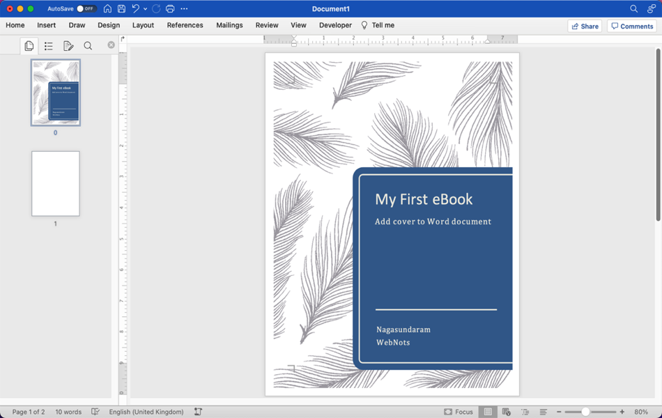 Add Cover Page in Microsoft Word