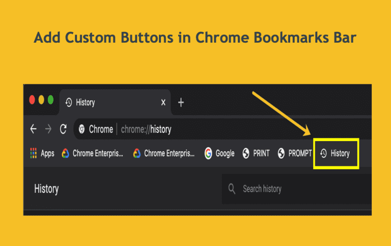 Add Custom Buttons in Chrome Bookmarks Bar