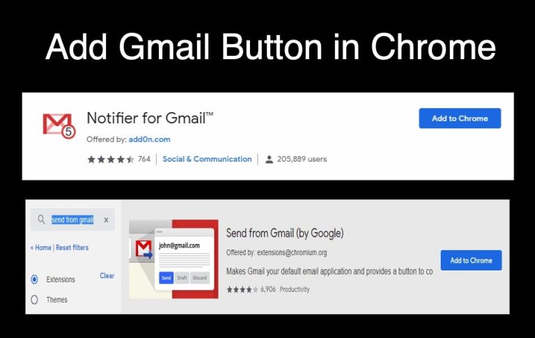 Add Gmail Button in Chrome