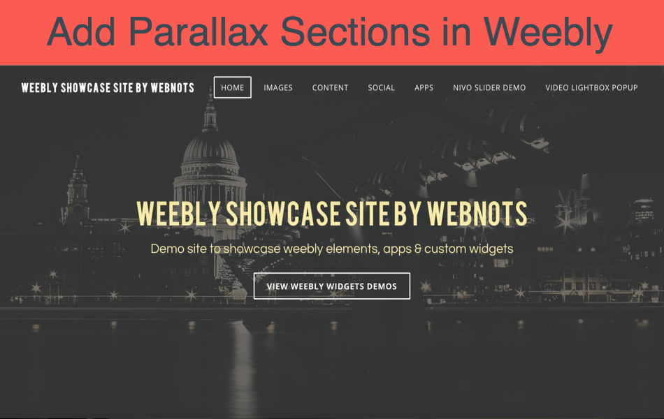 Add Parallax Sections in Weebly