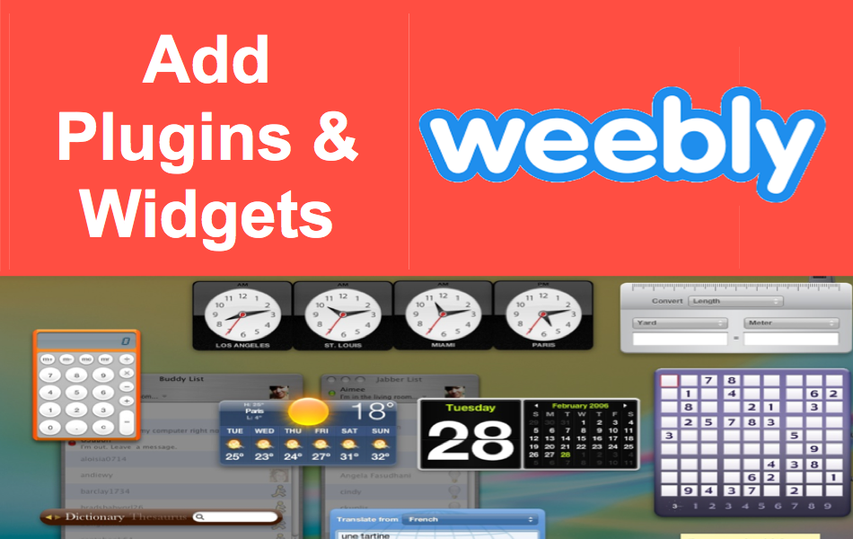 Add Plugins and Widgets in Weebly
