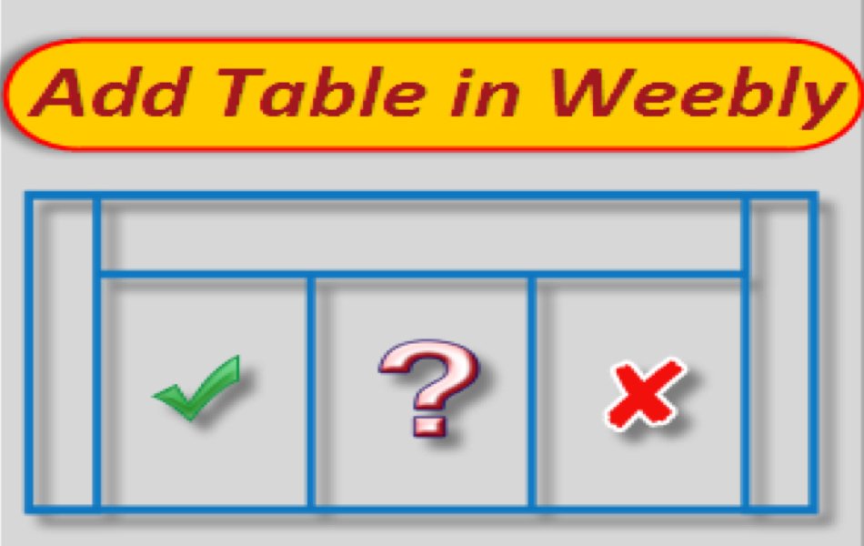 Add Table in Weebly Site