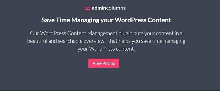 WordPress内容管理插件Admin Columns Pro