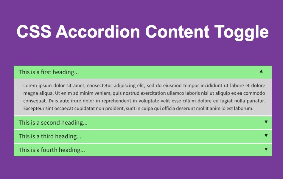 CSS Accordion Content Toggle