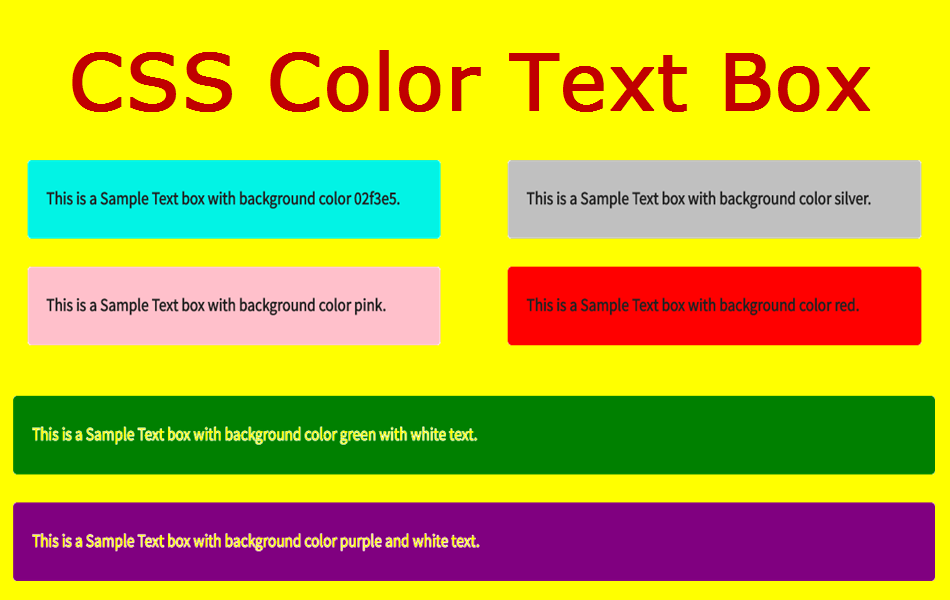 CSS Color Text Box Widget