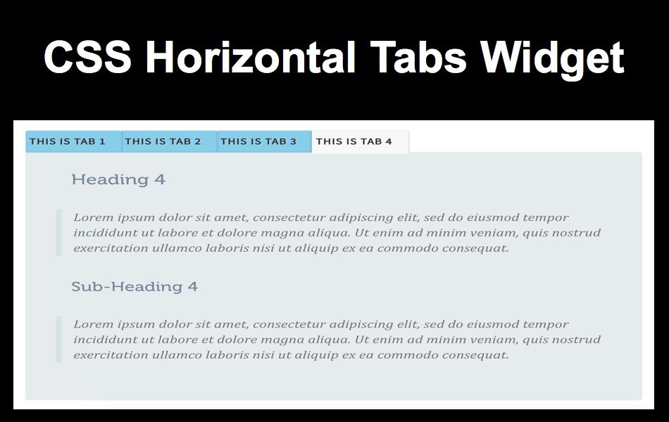 CSS Horizontal Tabs Widget