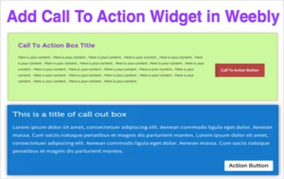 Call to Action Button in Weebly