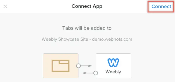 Connecting Tabs App in Weebly Site