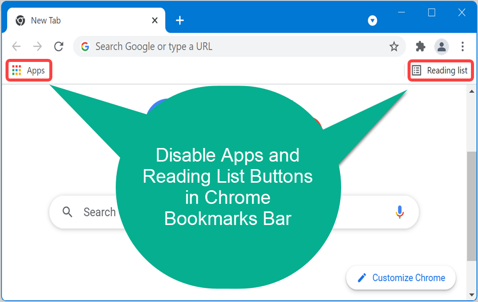 Disable Apps and Reading List in Chrome