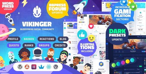 Download Vikinger BuddyPress and GamiPress Social Community Best