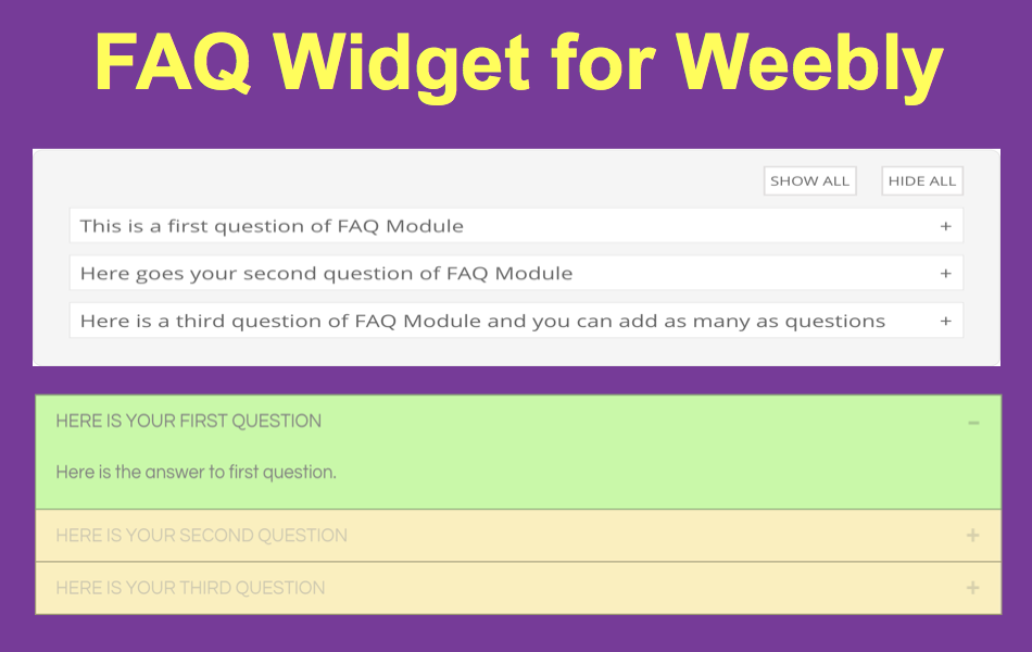 FAQ Widget for Weebly