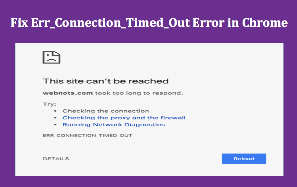 Fix Err Connection Timed Out Error in Chrome