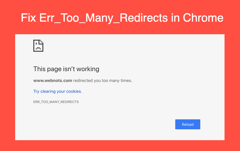 Fix Err Too Many Redirects in Chrome