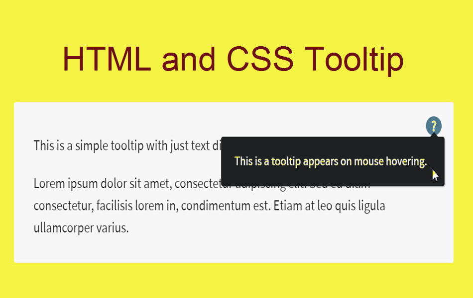 HTML and CSS Tooltip
