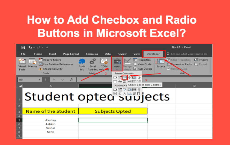 如何在Microsoft Excel中添加复选框和单选按钮