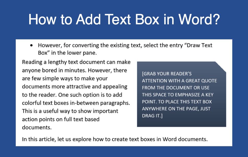 How to Add Text Box in Word