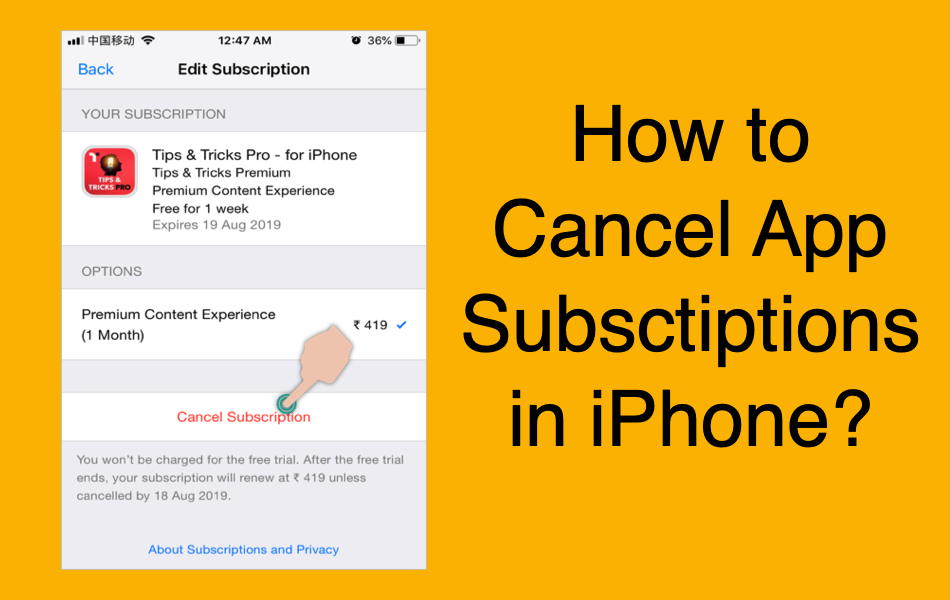 How to Cancel App Subsctiptions in iPhone