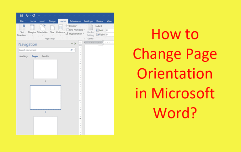 How to Change Page Orientation in Microsoft Word