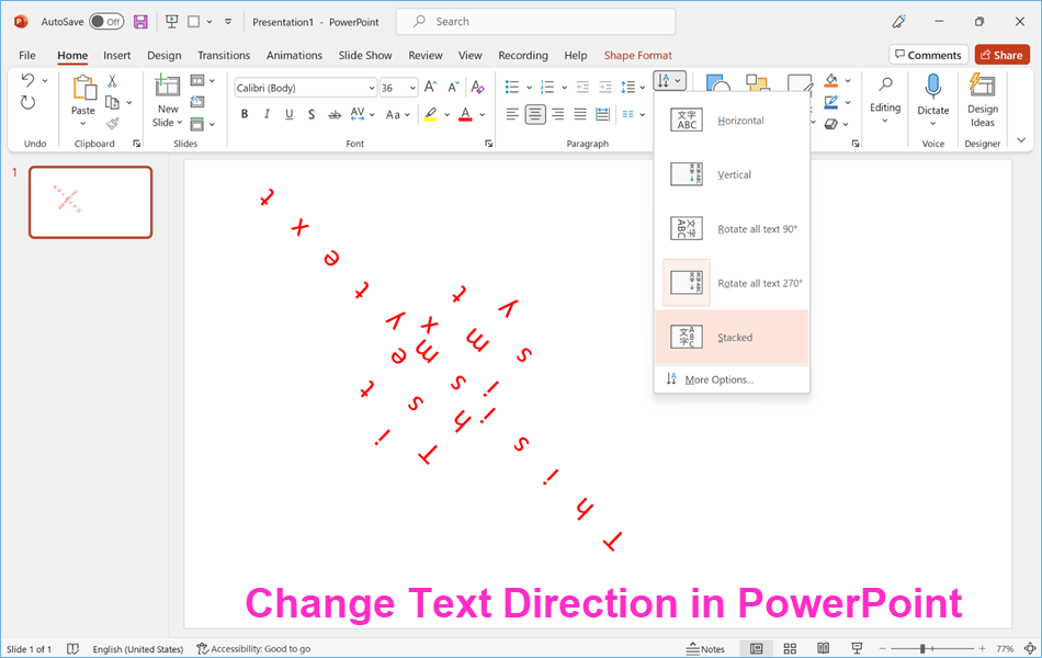 How to Change Text Direction in PowerPoint