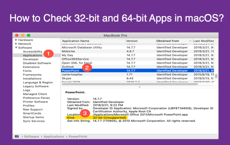 How to Check 32 bit and 64 bit Apps in macOS