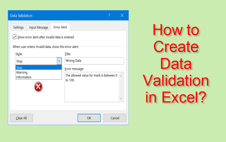 How to Create Data Validation in Excel