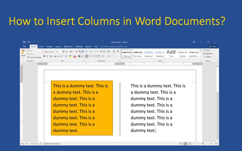 How to Insert Columns in Word Documents