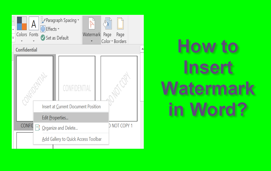 How to Insert Watermark in Word