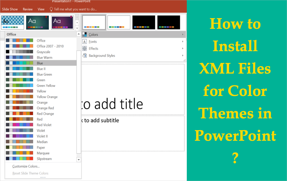 How to Install XML Files for Color Themes in PowerPoint