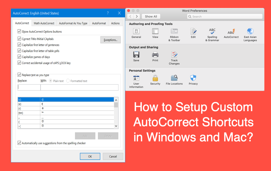 How to Setup Custom AutoCorrect Shortcuts in Windows and Mac