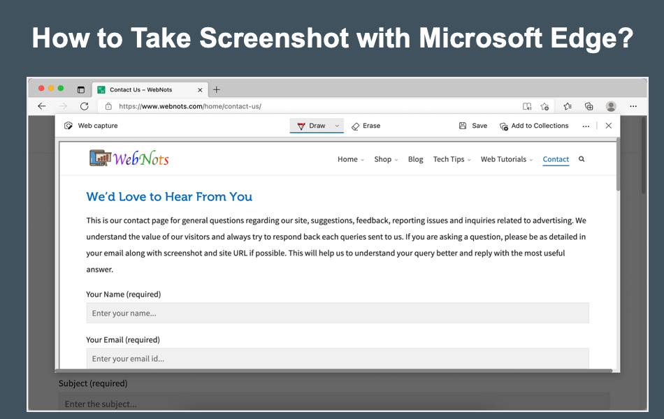 How to Take Screenshot with Microsoft Edge