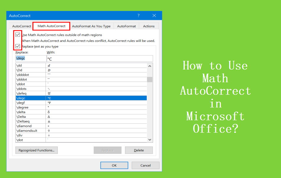 How to Use Math AutoCorrect in Microsoft Office