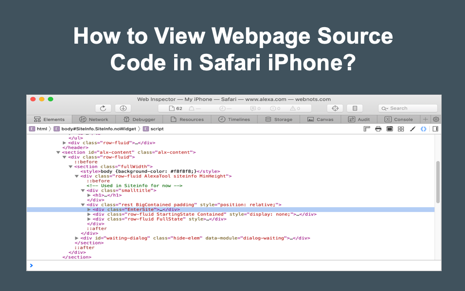 How to View Webpage Source Code in Safari iPhone