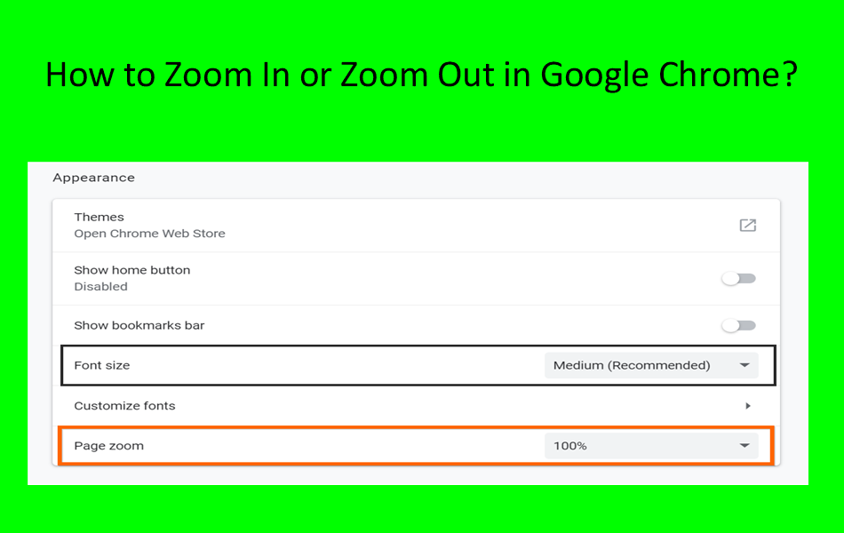 如何在Google Chrome中放大缩小和更改字体大小
