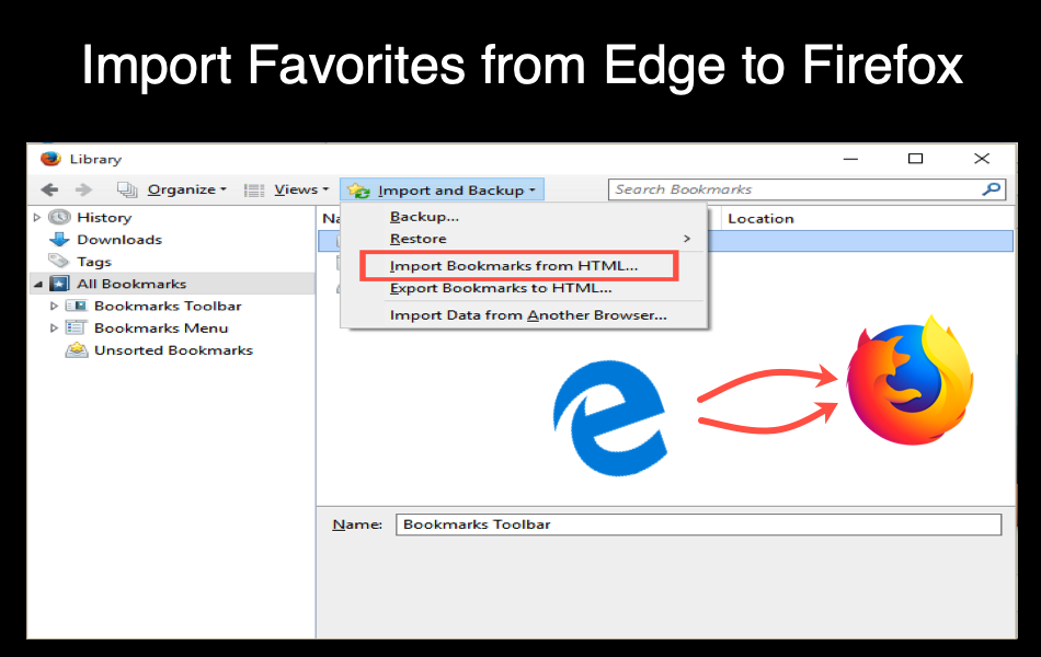 Import Favorites from Edge to