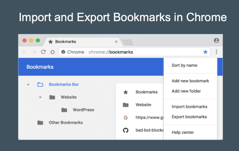 Import and Export Bookmarks in Chrome