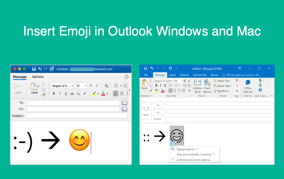 Insert Emoji in Outlook Windows and Mac
