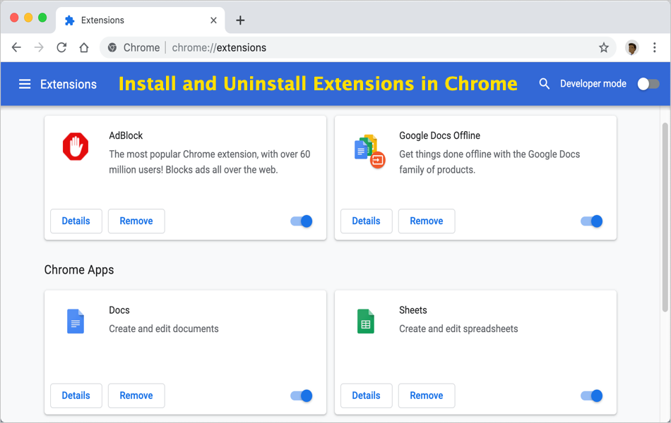 Install and Uninstall Extensions in Chrome