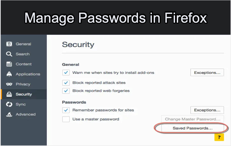 Manage Passwords in
