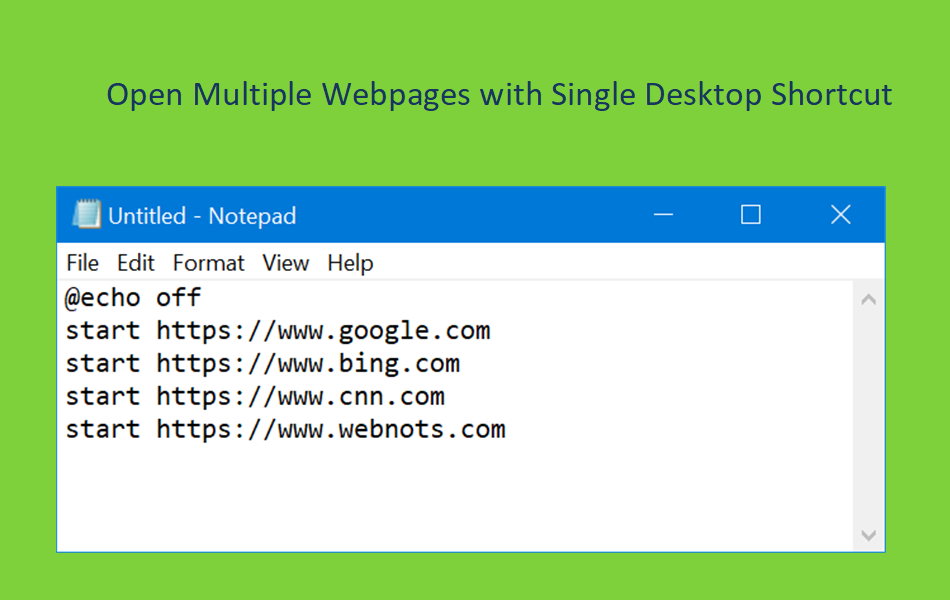 Open Multiple Webpages with Single Desktop Shortcut