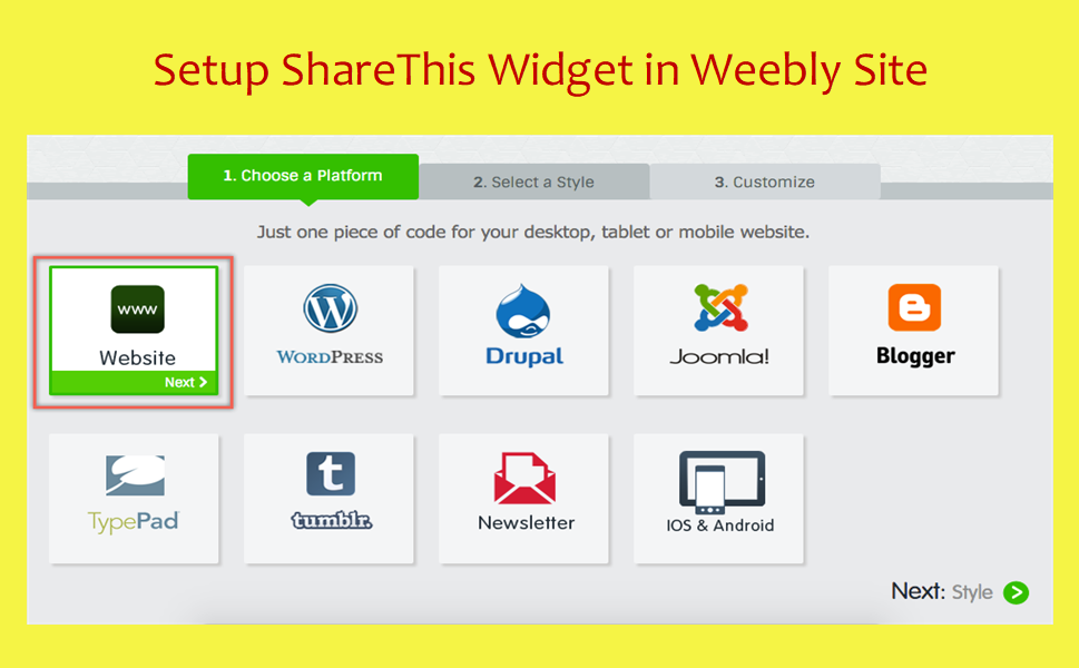 Setup ShareThis Widget in Weebly Site