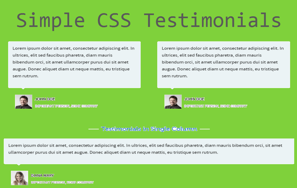 Simple CSS Testimonials