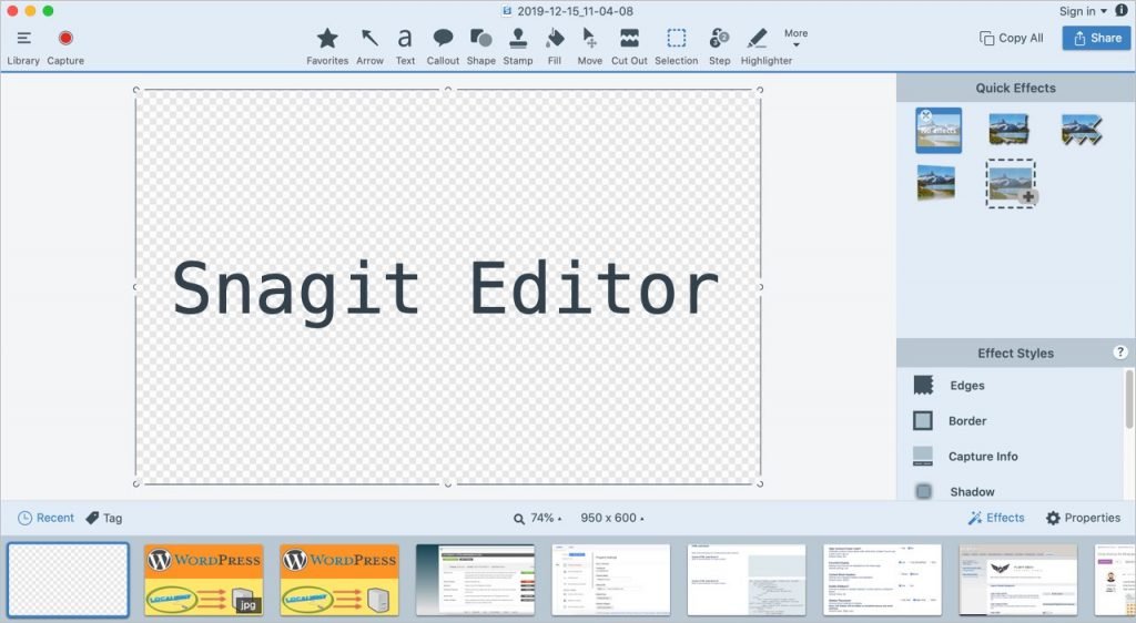 Mac 版 Snagit 编辑器