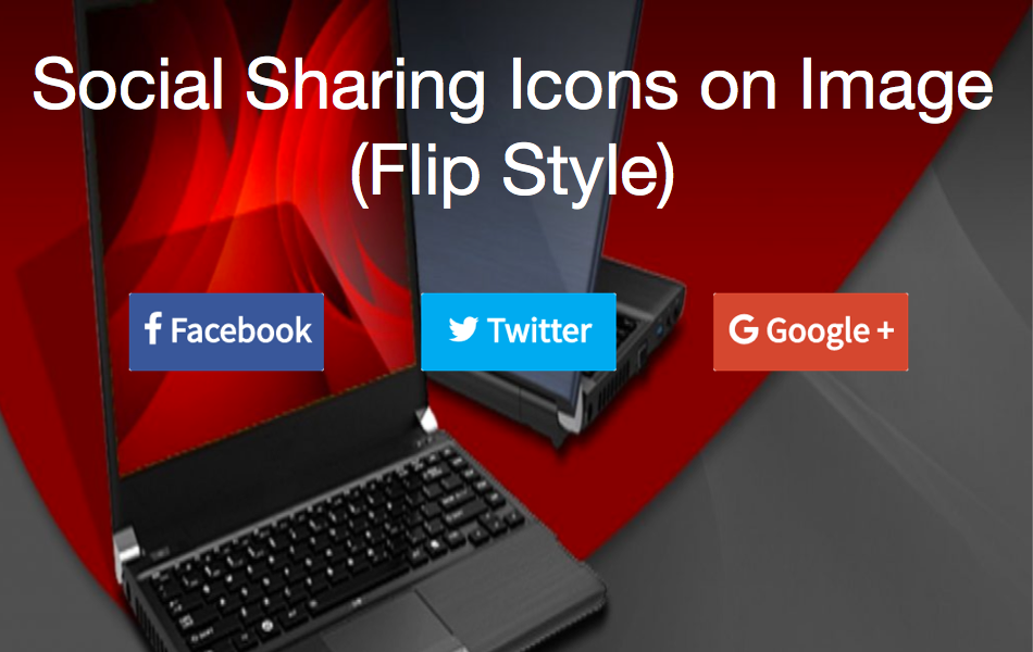 Social Sharing Icons on Image with Flip Style